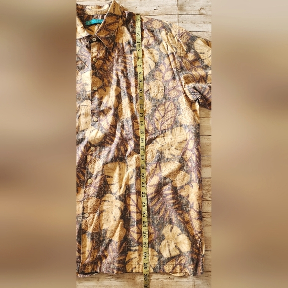 Tori Richard mens XL Hawaiian shirt Leaves tan brown - Picture 5 of 6